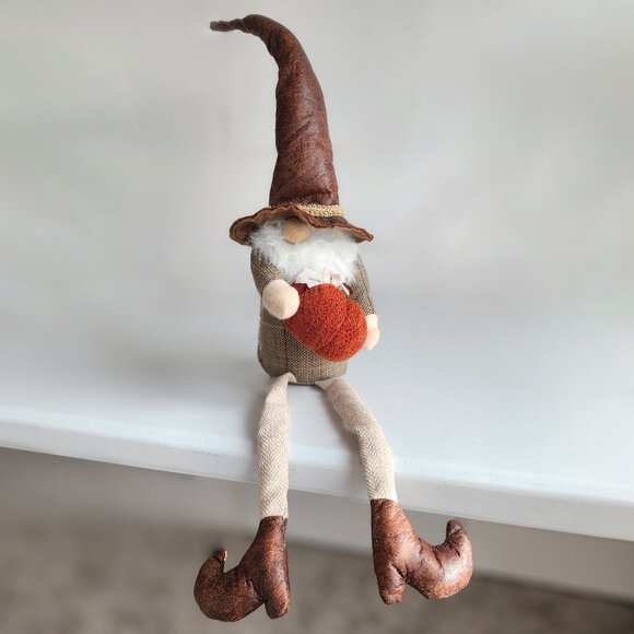 Thanksgiving Gnome with Felt Pumpkin by Gardeners Eden "Happy Turkey Day" - Picture 2 of 7